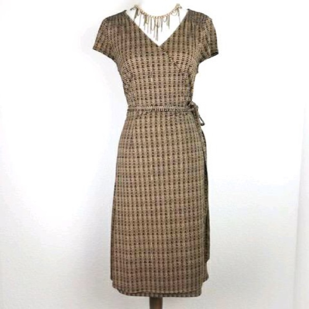 Ann Taylor Loft Dress, Wrap Style, Tan, Size 12